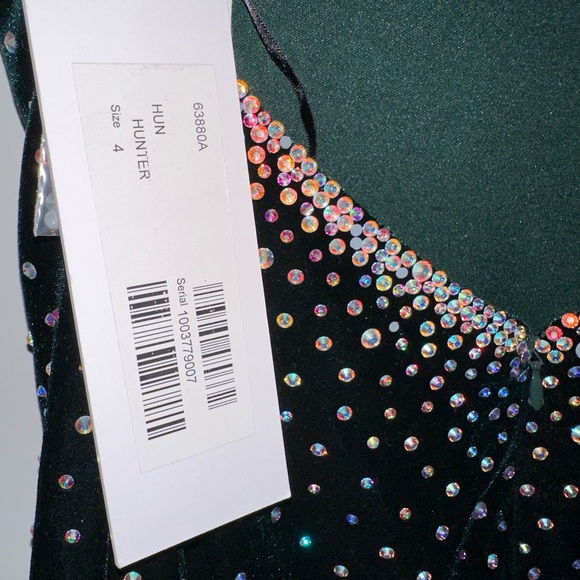 Jovani Velvet Green Cocktail Dress - Picture 6 of 6